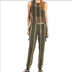 Theory Termin Green Latter Stripe Taper Pant